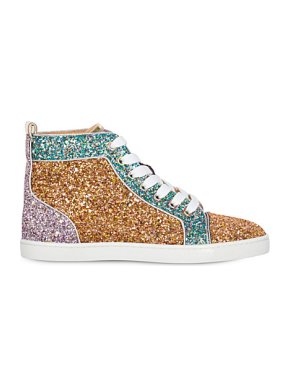 Christian Louboutin Bip Bip Orlato Glitter/Leather High Top