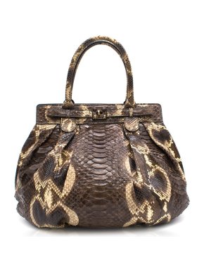 Zagliani Python Puff Shoulder Bag