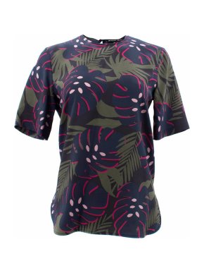 Markus Lupfer Silk Leaf Print Top