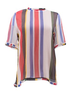 Marni Colourful Striped Sheer Top with Pink Vest