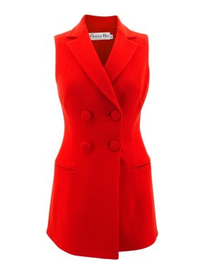 Christian Dior Sleeveless Red Blazer Waistcoat