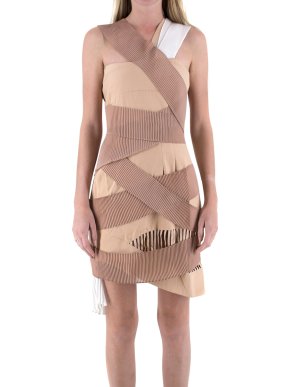 Emilio De La Morena Nude Frill Dress