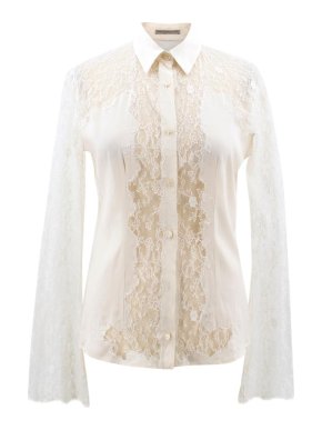 Ermanino Scervino Cream Lace Shirt