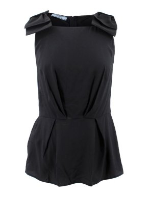 Prada Bow Embellished Silk Top
