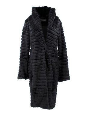 Amanda Wakeley Black Rabbit Fur Coat