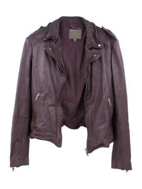 Muubaa Burgundy Leather Biker Jacket