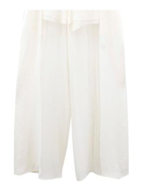 Emilio Pucci White Silk Flared Trousers