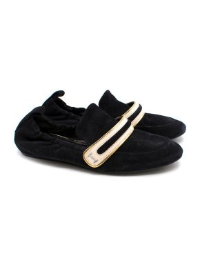 Lanvin Black Souple Mocassin Suede Loafers