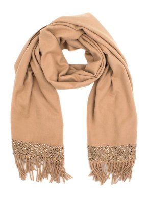 William Sharp Luxury Beige Crystal Embellished Cashmere Wrap