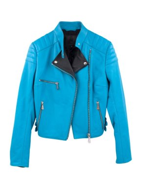 MCQ Alexander McQueen Blue Leather Jacket