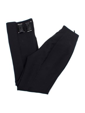Prada Black Wool Embellished Straight Leg Trousers