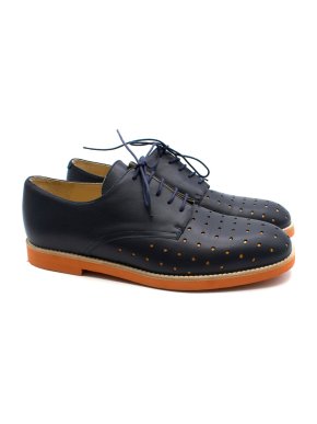 T&F Slack Shoemakers London Coray 303  Handmade Blue Brogues
