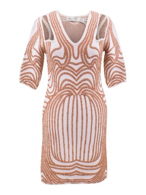 Alice McCall Monument Cream/Bronze Bodycon Dress