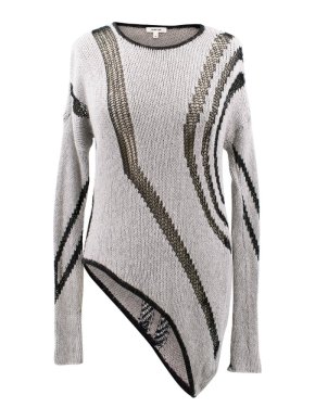 Helmut Lang Asymmetrical Black and Grey Jumper