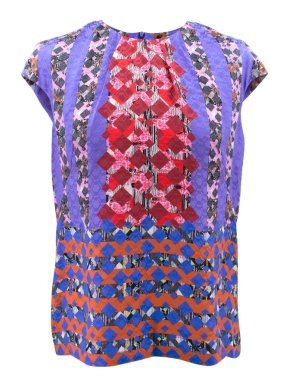Peter Pilotto Digital Print Silk Top Blouse