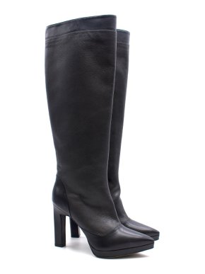 KarinaIK Grey Leather Knee Length Boots