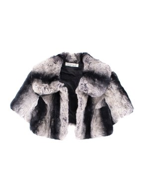 Chetta B Black and White Rabbit Fur Short Jacket