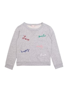 Bonpoint Embroidered Love , happy, Smile Sweatshirt