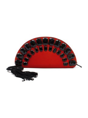 Shanghai Tang red satin silk clutch