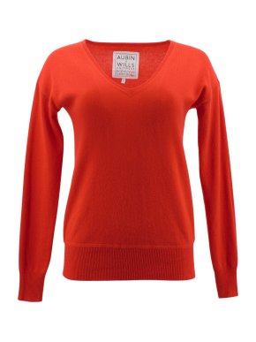 Aubin & Wills Red V Neck Jumper