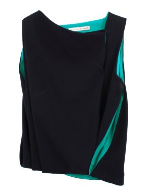 Balenciaga Black and Green Silk Blend Top