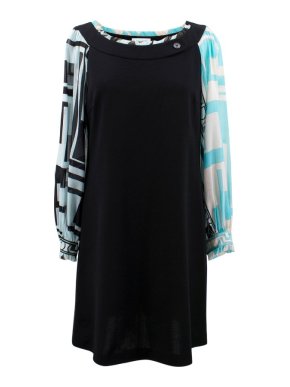 Emilio Pucci Black and Blue Patterned Dress