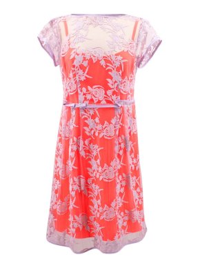 Nanette Lepore Fluorescent Pink and Purple Lace Dress