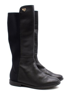 Stuart Weitzman kids black leather knee high boots