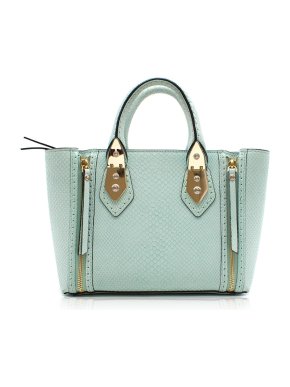 Henri Bendel Snake Embossed Blue Leather Bag