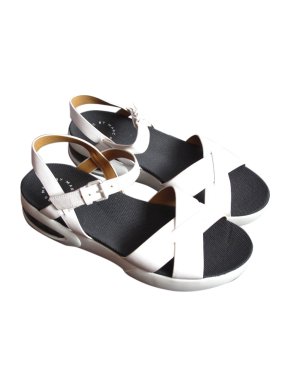 Marc Jacobs White Leather Bubble Sport Sandals