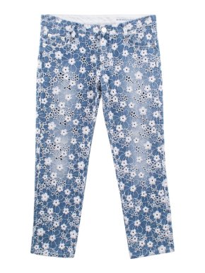 Ermanno Scervino White Floral Embroided Jeans