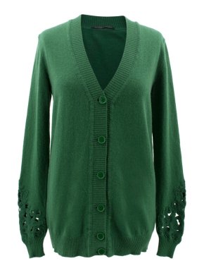 Ermanno Scervino Green Knitted Cardigan