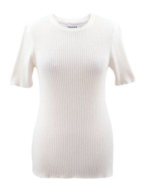 Frame ribbed ivory top