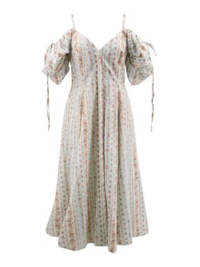 Petersyn floral pleated puffed sleeve dress