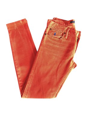 RALPH LAUREN washed orange slim fit jeans