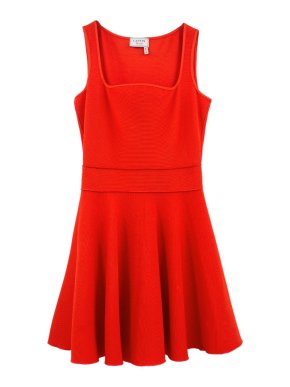 Lanvin red knit flared dress