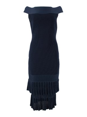 Roland Mouret off the shoulder tiered dress