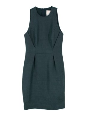 Jason Wu Jacquard Green Wool & Silk Shift Dress