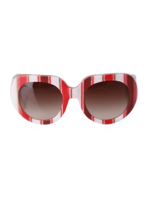 Dolce Gabbana red striped perspex  Sunglasses