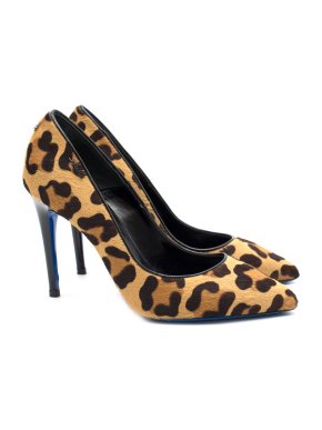 Loriblu Leopard Pony Hair Heeled Pumps