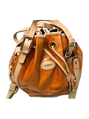 Tod's orange coated canvas drawstring bucket bag
