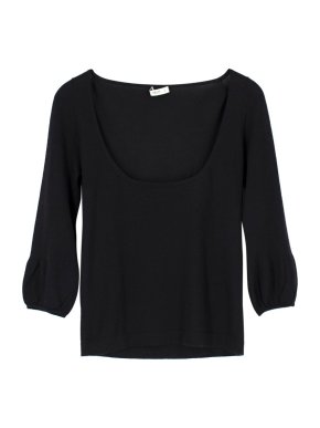 Prada Black Cashmere Low Cut Sweater