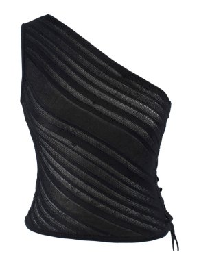 Versace One Shoulder Lace-Up Top