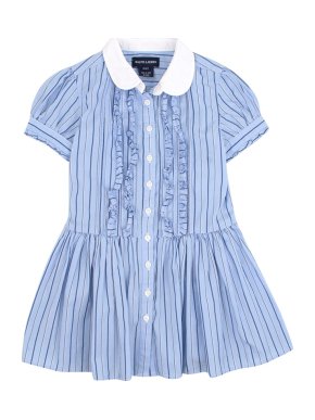 Ralph Lauren Girl's Blue Pinstriped Dress