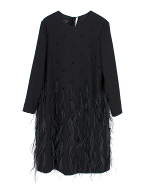 Escada Current Season Feather Embellished Dress