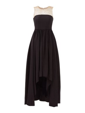 Marchesa Notte black asymmetric Gown