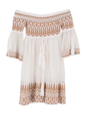 Ronny Kobo Bardot Crochet Dress