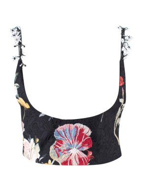 Sandra Mansour Cheval De Mer Printed Embroidered Brocade Top