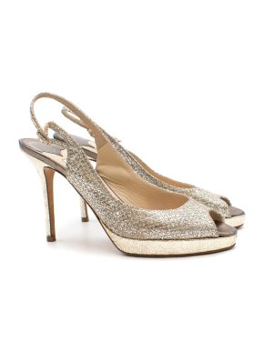 Jimmy Choo Nova 110 Glitter Peep-Toe Pumps