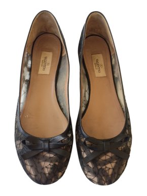 Valentino black lace flats
